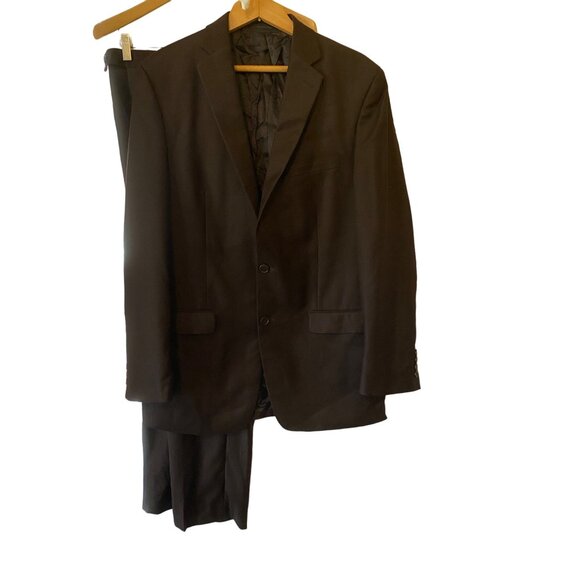 Men's Calvin Klein Brown Two Piece Suit Set Coat 40/Pants 34